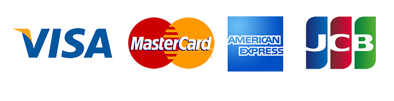 Visa, Mastercard, American Express, JCB